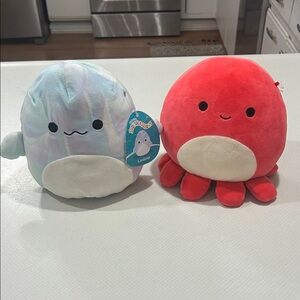 Squishmallows Plush Toy Duo - Red and Multicolor